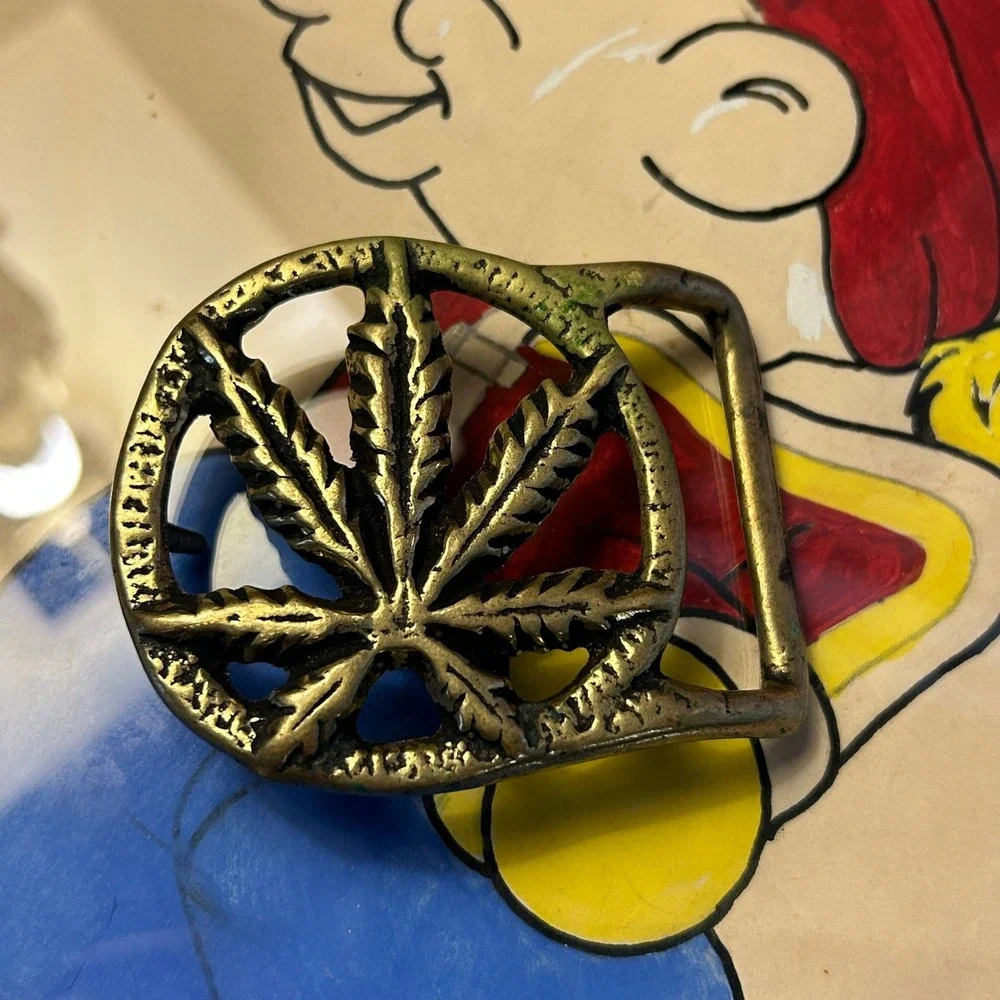Vintage Brass Mary Jane Belt Buckle 70s